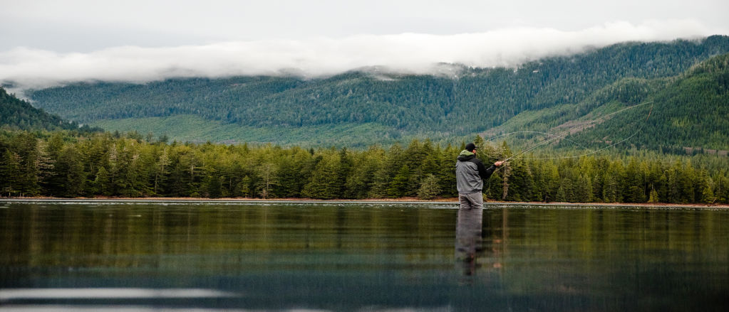 Person Fly fishing in Alaska